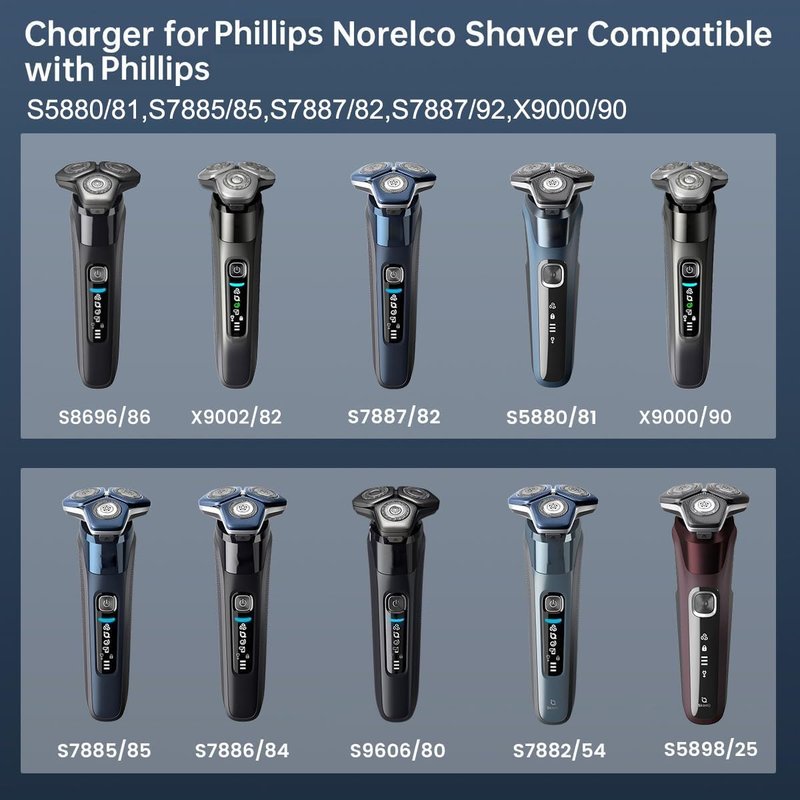 Charger Stand Compatible with Philips Norelco Shaver S7887/82 S5880/81 S5884/82 S5887/83 S7885/85 S7886/84 S7889/91 S9606/80 S8696/86 S8692/83 XP9204/85 XP9201/88 XP9203/81 XP9200/82 X9000/90