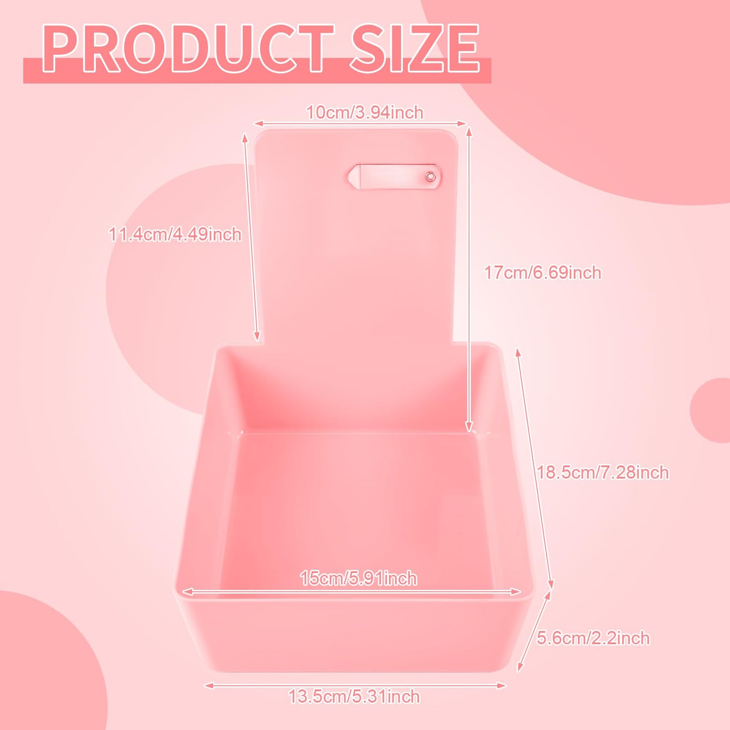 Tioncy 14 Pack Dental Working Lab Pan, Dental Lab Work Case, Medium Plastic Pans with Stainless Steel Clip for Holding Job Cards and Notes Lab Organization (Pink)
