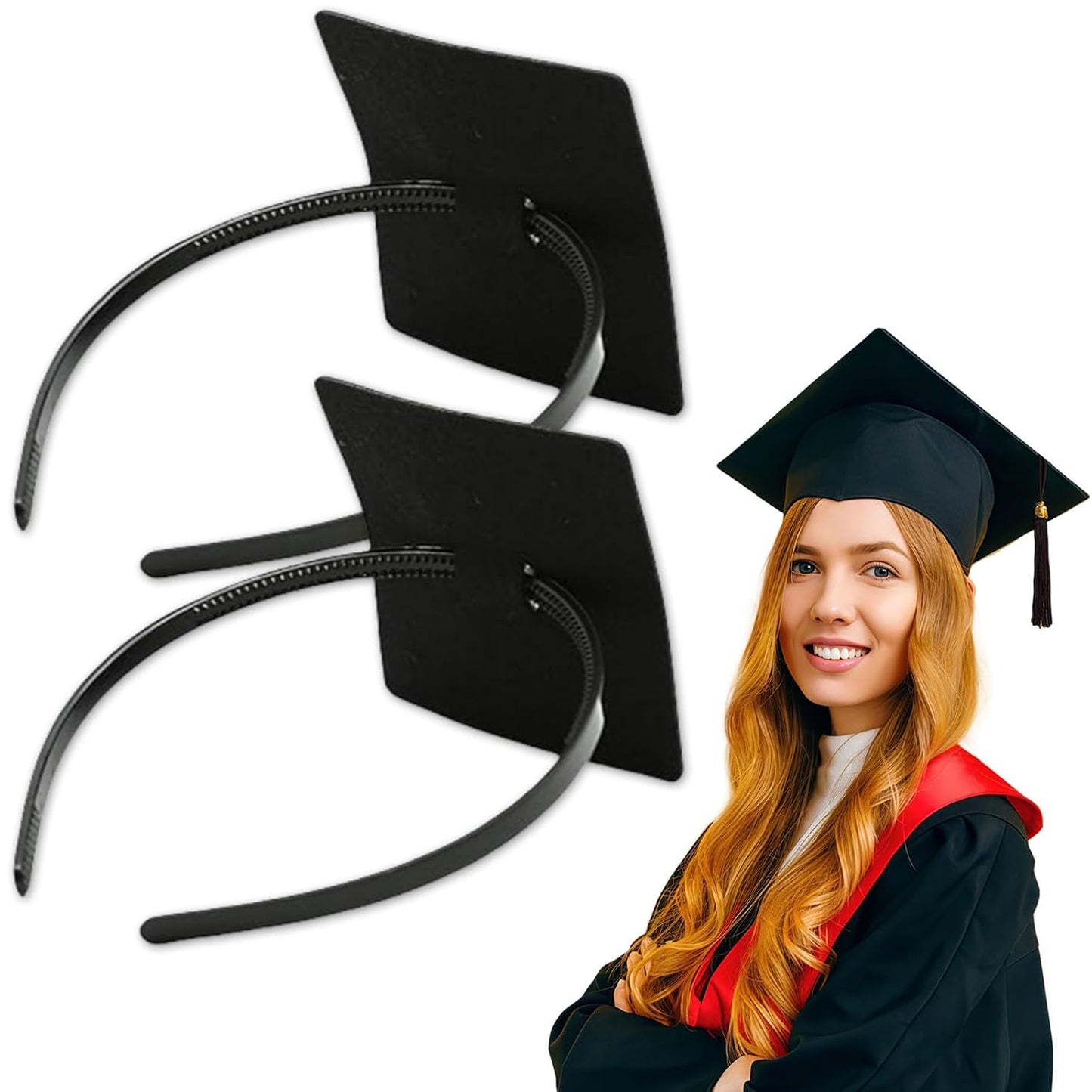 Graduation Cap Headband Insert - Adjustable Anti-Fall Hairband for Secure Hairstyle | Upgraded Design