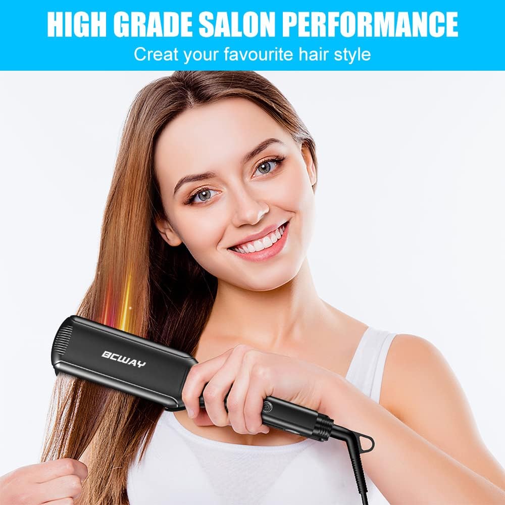 Professional Hair Straightener - Extra-Large 2.16'' Titanium Flat Iron | 30s Instant Heat, Anti-Static, 5 Adjustable Settings for All Hair Types