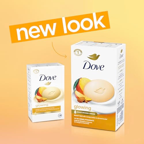 Dove Glowing Beauty Bar Soap - Mango & Almond Butters, 8 Count