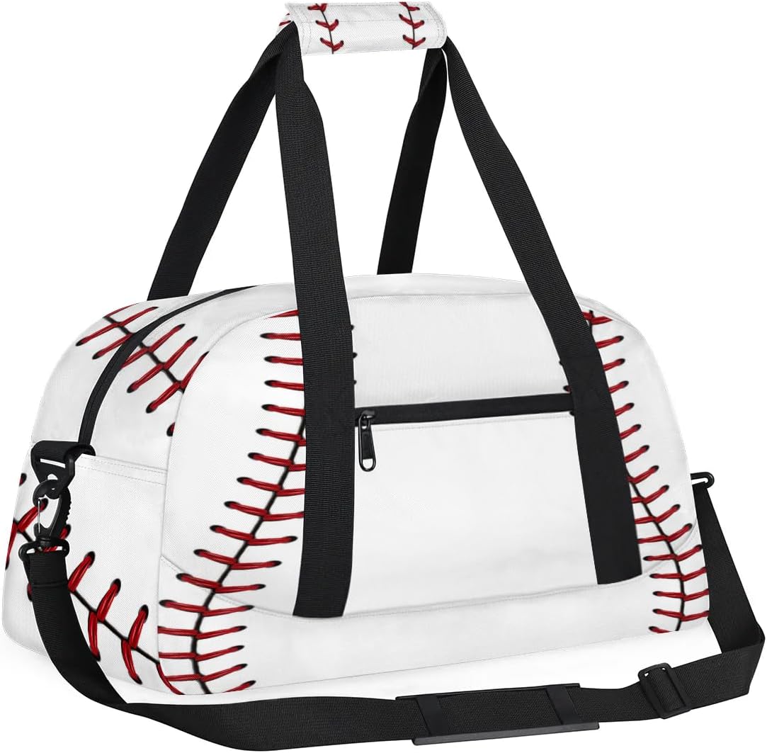 Kids Gym Bags - Waterproof Baseball Lace Sports Duffel Bag | Travel Overnight Weekender Tote for Boys