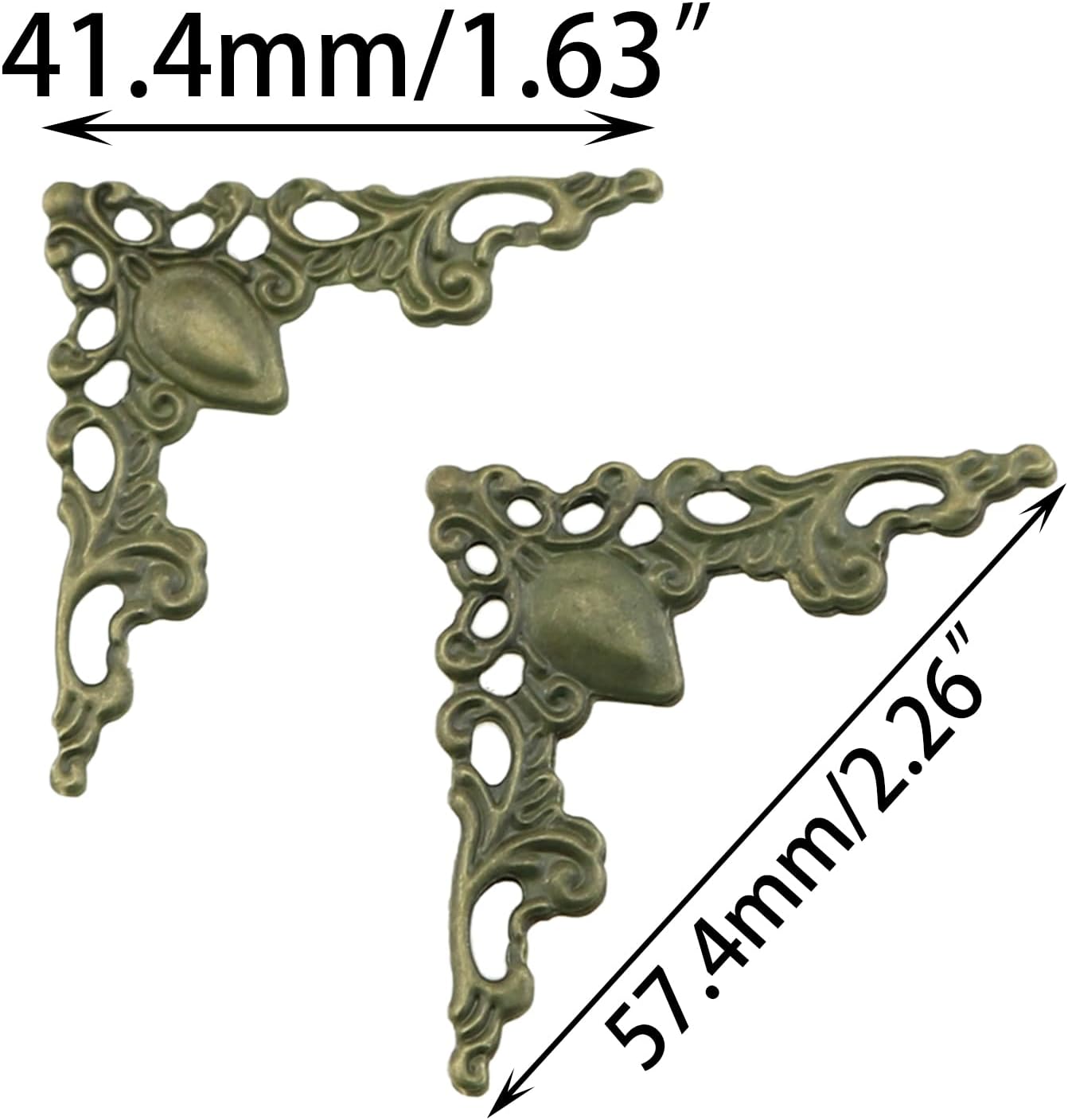 Retro Photo Frame Set - 24PCS Hollow Triangular Iron Flower Corner Protectors | Decorative Edging Accessories