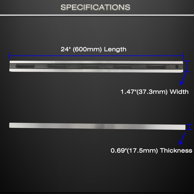 ReluxGo 24 Inch Machinist Precision Steel Straight Edge Tool, Cylinder Head Straight Edge, Straight Edge Machined Flat with Feeler Gauges for Checking Cylinder Heads and Engine Blocks,Patented