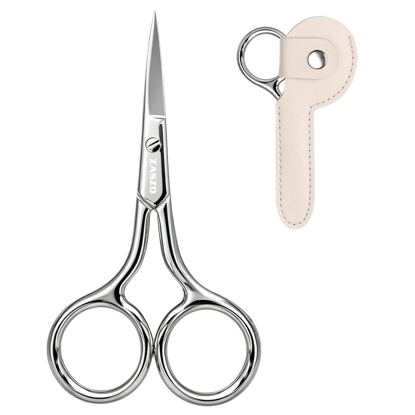 3.8 Inch Silver Eyebrow Scissors, Stainless Steel small scissors for Personal Care, Professional Grooming Scissors for Eyebrows, Mustache & Beard Hair Trimming