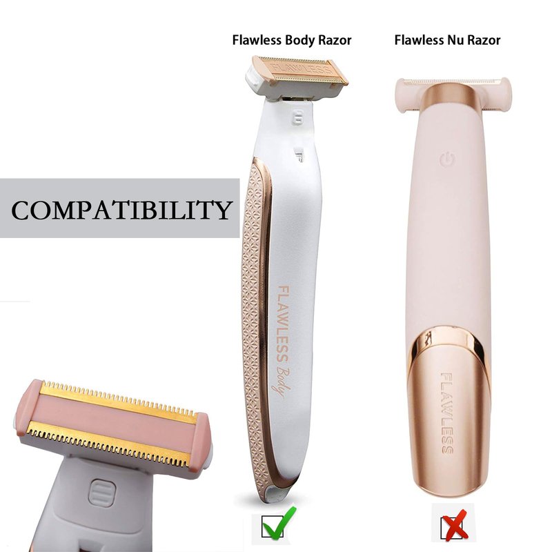 6PCS LinMei Razor Replacement Heads Compatible for Finishing Touch Flawless Body Rechargeable Ladies Shaver and Trimmer with 2 Cleaning Brush