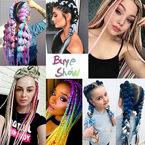 AFNOTE Ombre Purple Braiding Hair Extensions 24 Inch for Women & Girls - Pack of 3