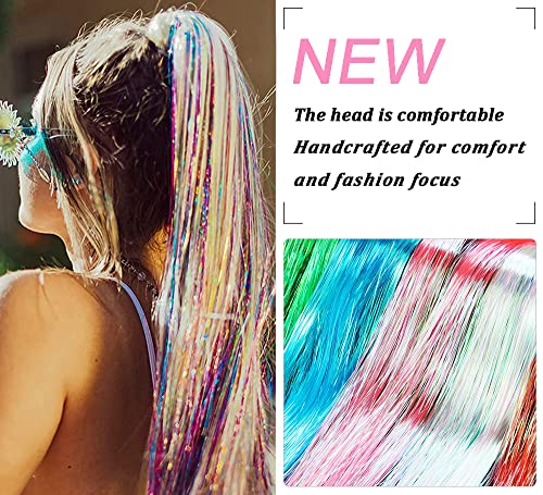 Hair Tinsel Kit - 12 Colors, 2500 Strands, 48 Inch with Tools