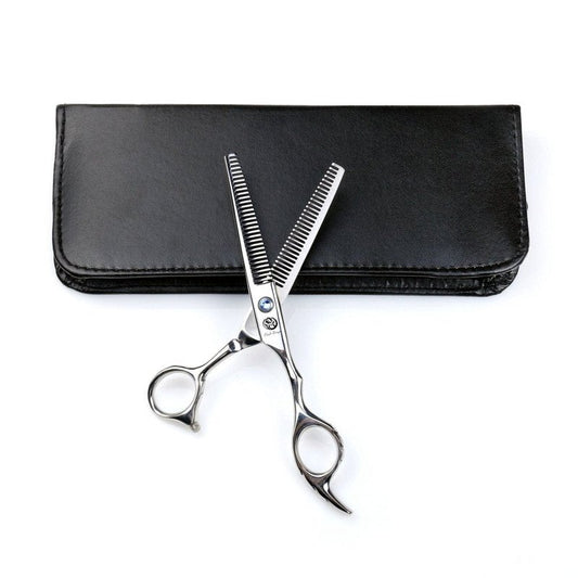 Professional 6.0 Inch Double Teeth Hair Thinning Scissors - Ideal for Stylists & Home Use | Purple Dragon