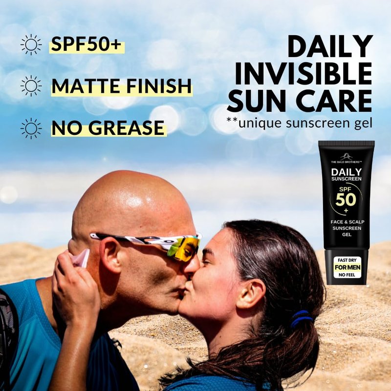 Daily Scalp Sunscreen SPF 50+ - Fragrance-Free Bald Head Care | Matte, No Grease, Vegan Formula