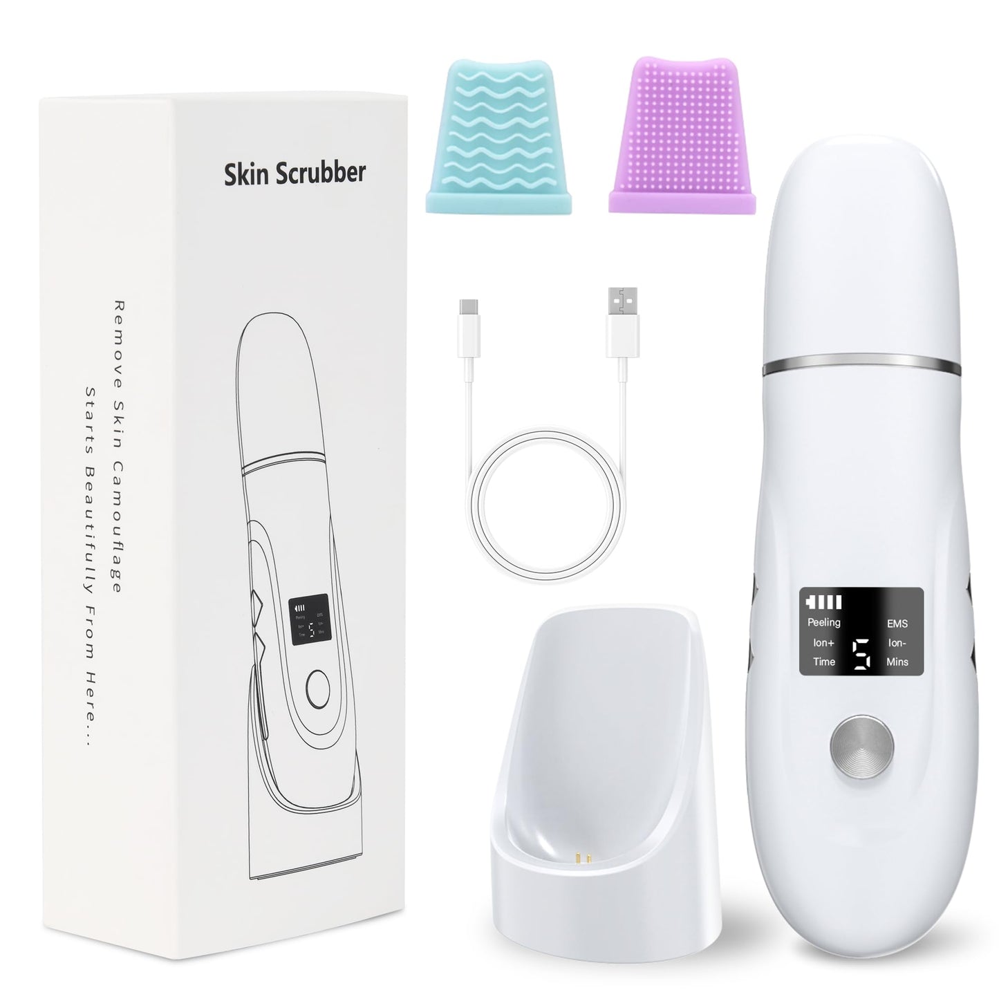 Face Spatula Blackhead Remover - 4 Modes Deep Cleansing Pore Extractor, Fast Charging Skin Scrubber for Women Facial Skincare Gift