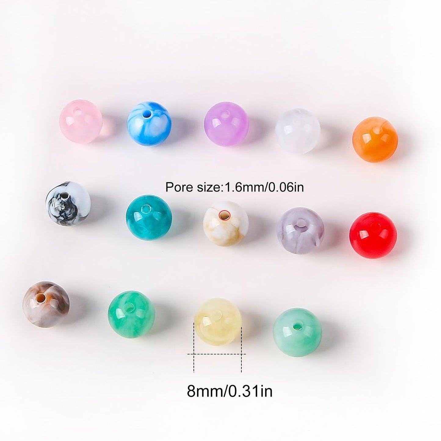 100-Piece 8mm Retro Synthetic Agate Set - Bulk DIY Supplies for Jewelry Crafting