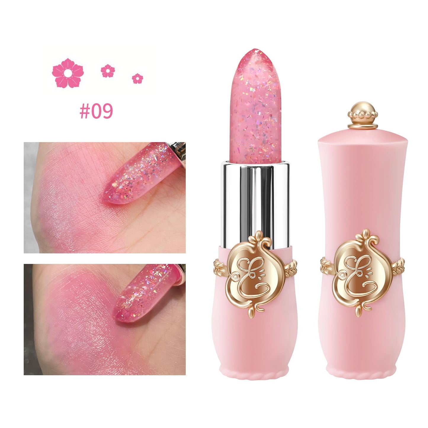 Flower Jelly Lipstick Set - 3 Pcs Temperature Change Moisturizer | Long-Lasting Glossy Shine Lip Balm for Women