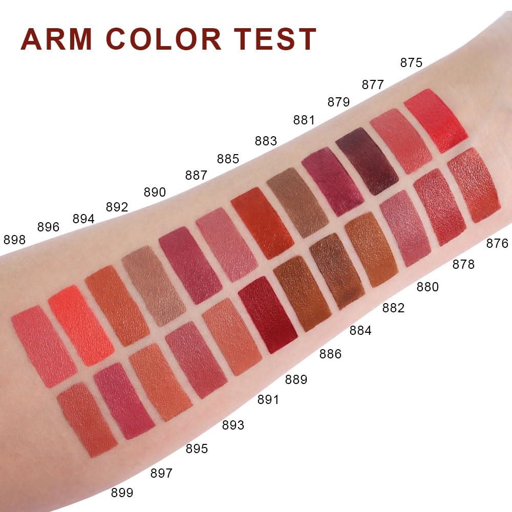evpct Crimson Red Velvet Matte Lipstick, High Pigmented Slim Lipstick Long Lasting Waterproof for Women, Velvet Silky Lip Stick Stain Color Makeup Blendable 24 Hours Original Makeup Labiales, 898#