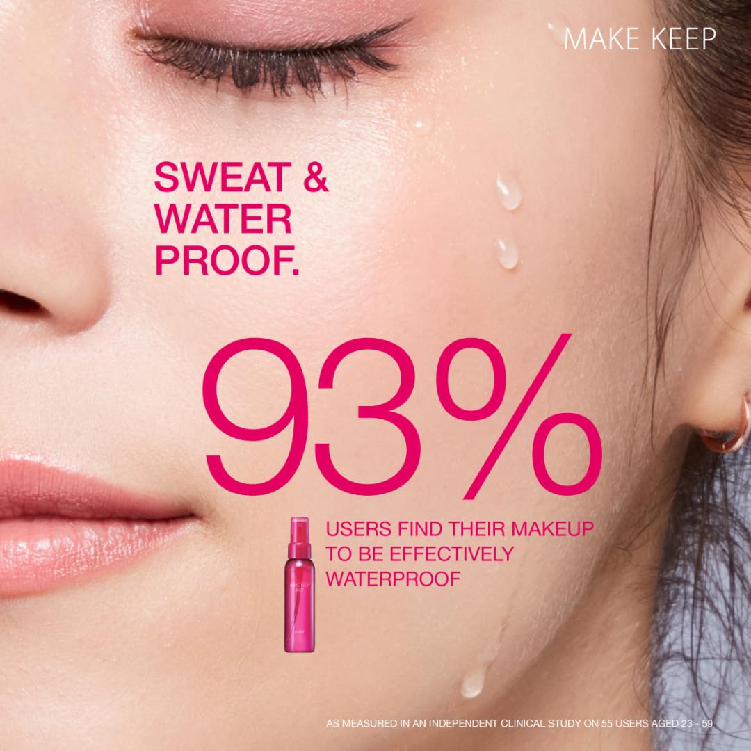 Kose Make Keep Mist EX, Bi-Layer Makeup Setting Spray, Sweat-Resistant Hydrating Face Mist with Cica, Collagen and Hyaluronic Acid, 2.7 fl oz