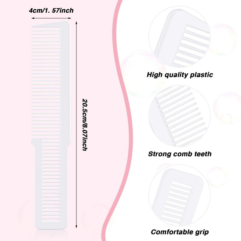 Potchen 3 Pcs Hair Cutting Comb Professional Styling Barber Clipper Comb Heat Resistant Hairstylist Accessories for Barbershops Households Home Salon Men and Women(White)