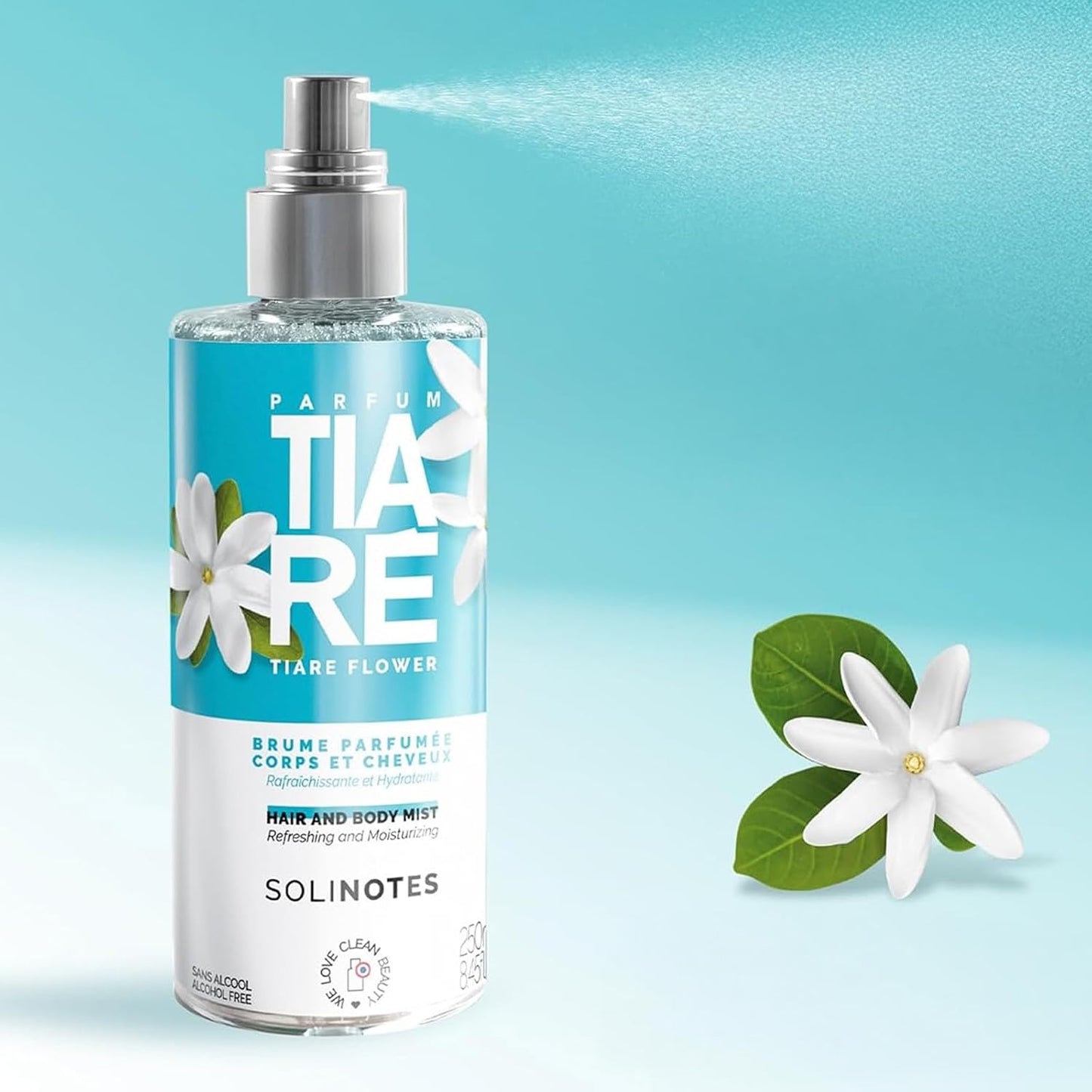 Tiare Body & Hair Mist - Tropical Vanilla Floral Perfume Spray | Alcohol-Free Hydrating Formula, 8.45 Fl Oz