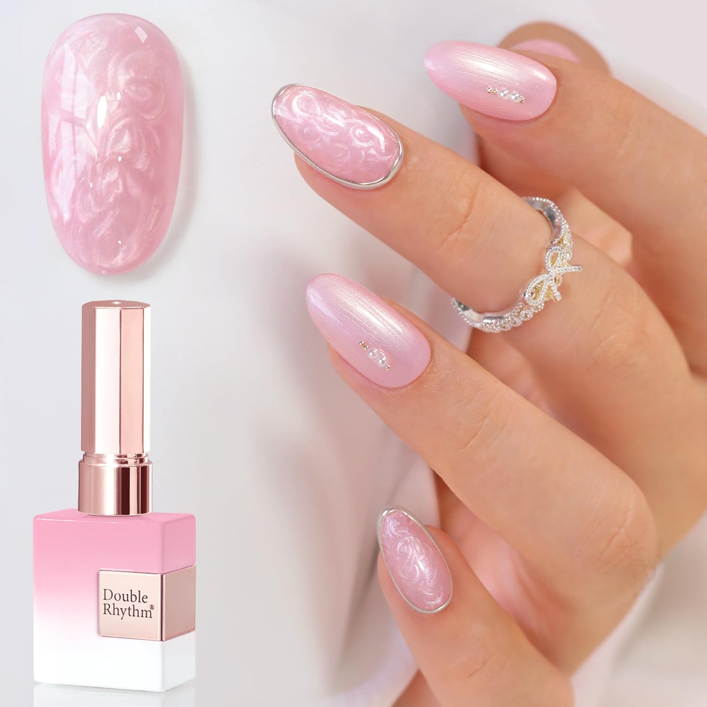 Gel Nail Polish - Double Rhythm 15ML Pearl White Soak Off for Art Manicure | DIY at Home