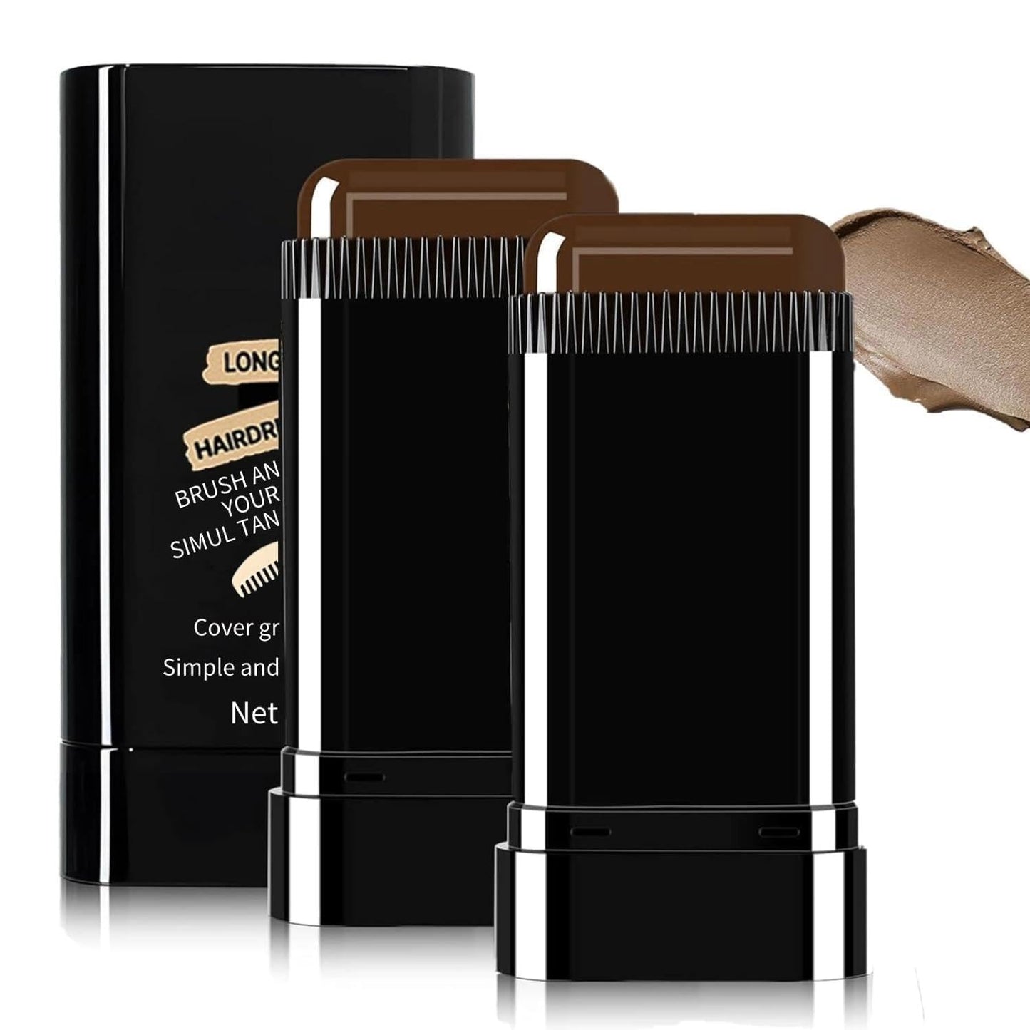 Instant Hair Dye Stick - Waterproof Black Comb for Quick Root Touch-Up | 2-in-1 Hair Cover Solution