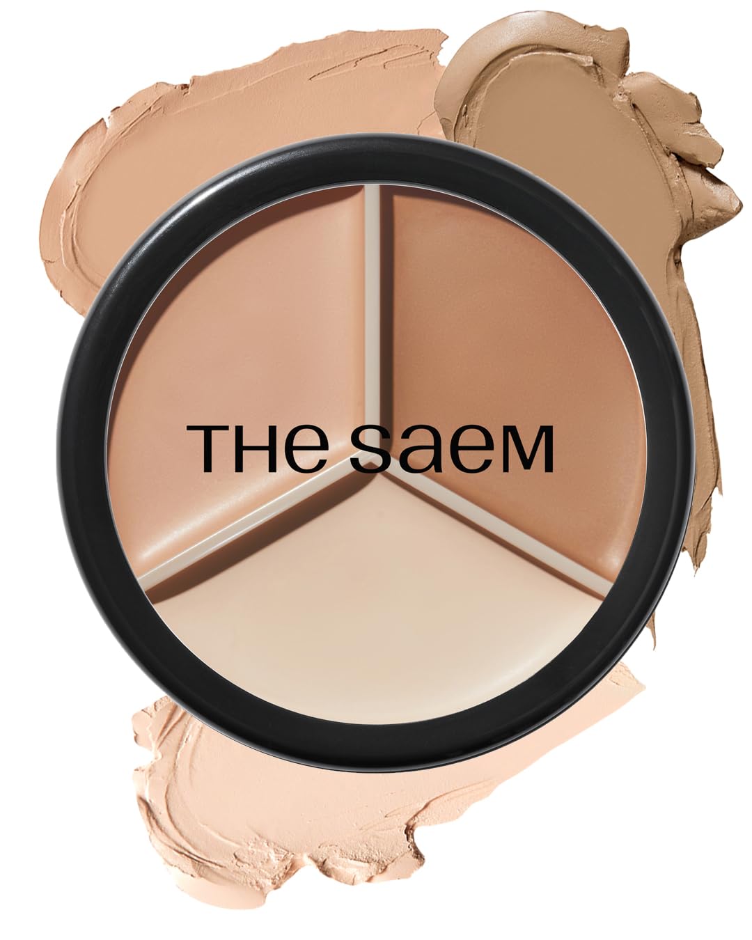 THESAEM Cover Perfection Triple Pot Concealer - Multi-Color Concealer Palette for Dark Circles & Redness | 3 Shades with Almond Oil