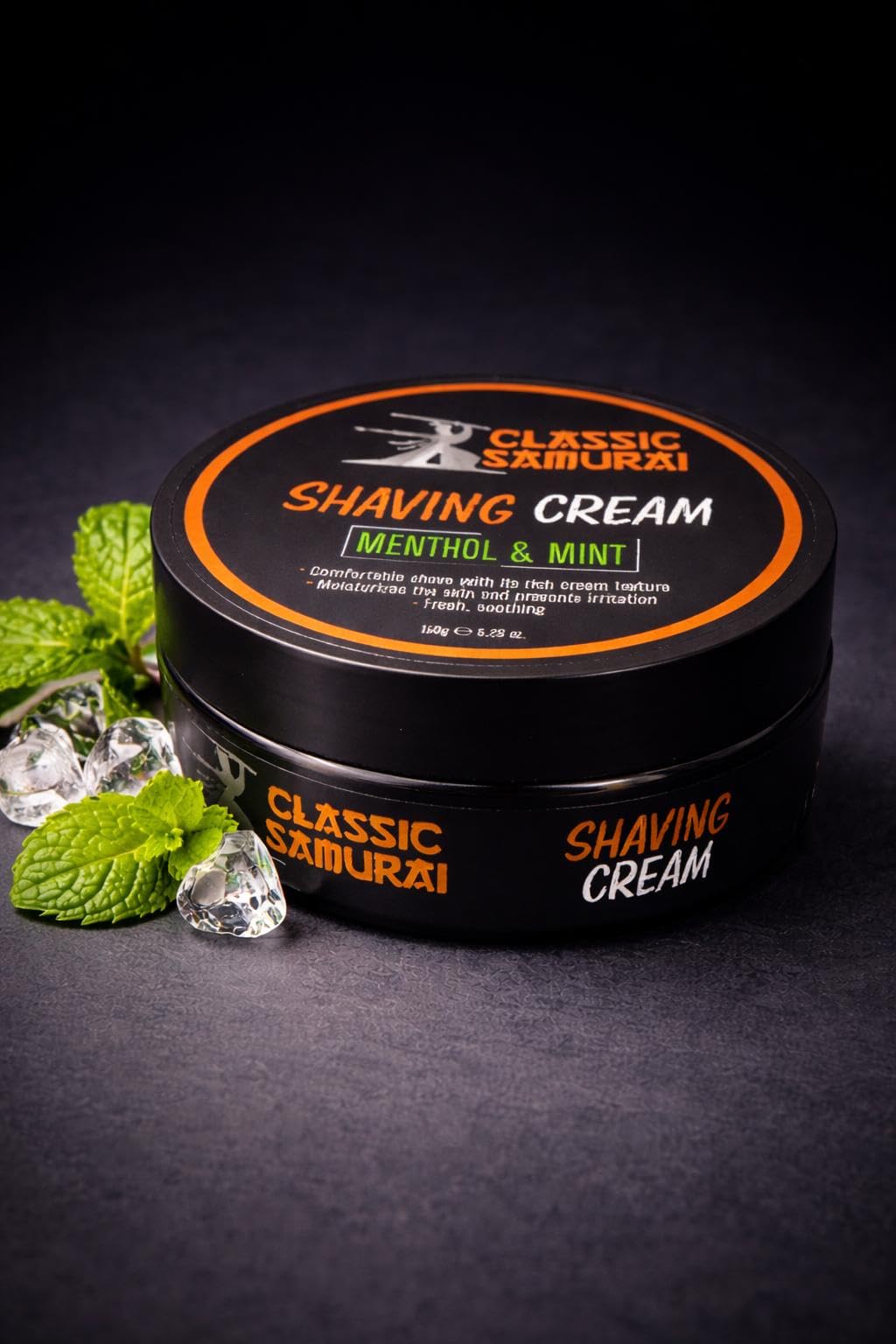 Classic Samurai Shaving Cream, Menthol & Mint, 150ml, Repairs and Calms Skin Irritation