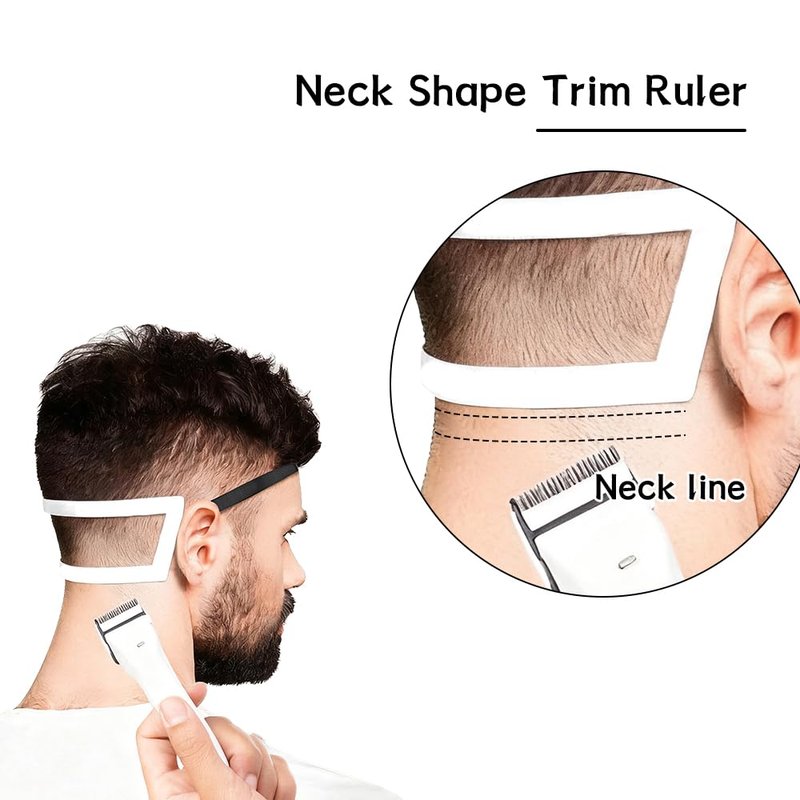 4 Pcs Men's Beard Trimming Tool Reusable Hairline Shaping Tool, Goatee Groomer Portable Plastic Template Set for Hair and Beard (White)