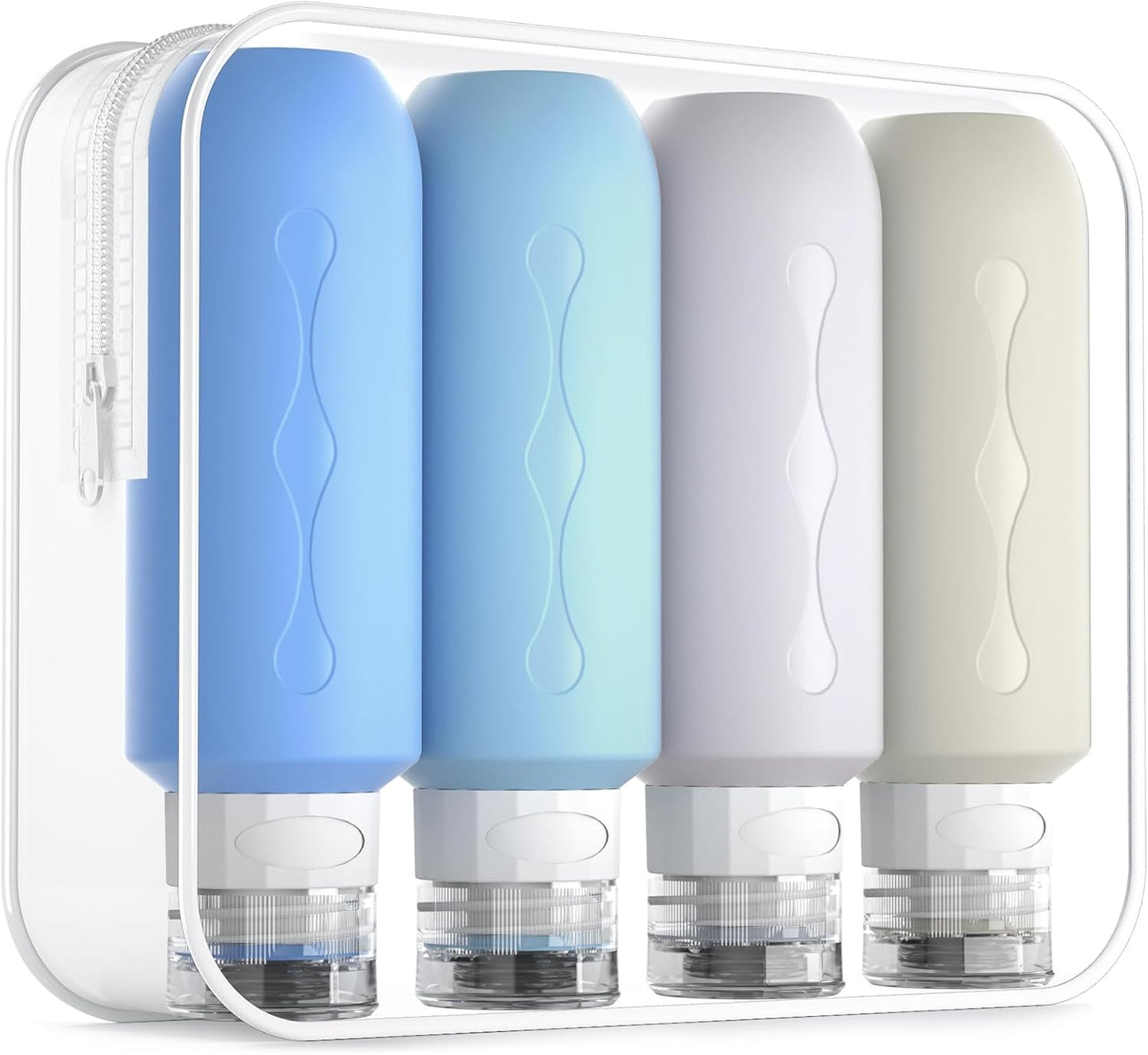 Travel Bottles for Toiletries - TSA Approved 3oz Leak-Proof Containers | BPA-Free Refillable Liquid Accessories (4 Pack)