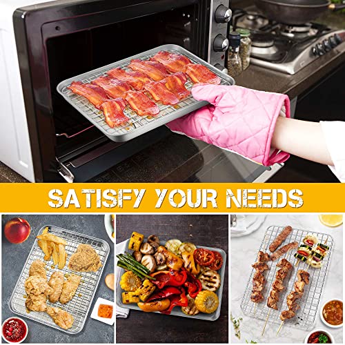 P&P CHEF 9 Inch Toaster Oven Baking Pan with Cooling Rack Set