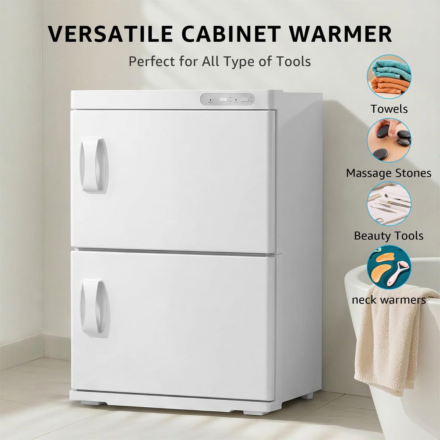 TABU 46L Hot Towel Warmer, Extra Large Towel Heater Cabinet, White