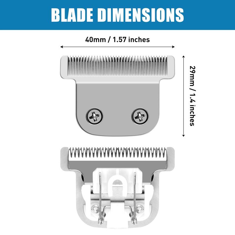 2 Pack 02144 Replacement Detachable T Blade Compatible with Wahl Trimmers 9864/9864SS/9686/9818A/9854L/9876L/9854 /WSS3L/SS2L etc - Japanese Stainless Steel 40mm Replacement Trimmer Blade #02144