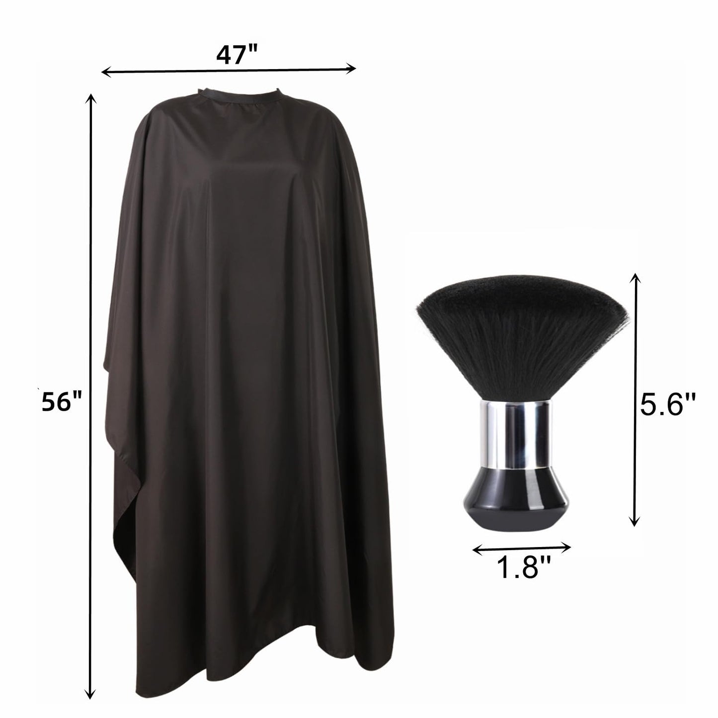 YELEGAI Professional Hair Cutting Cape with Neck Duster Brush, Large Size Salon Barber Cape for Men, Women and Kids(Black)
