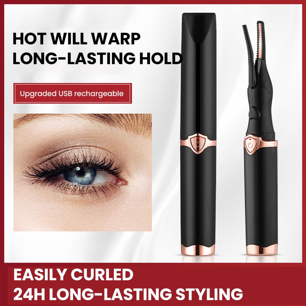 Electric Eyelash Curlers,2026 Upgrade Heated Eyelash Curler for Women,Mini Electric Eye Lash Curler with 3 Heat Modes,Fast Heat up in Finalize Eyelash Holder Tool (Black/1pcs)