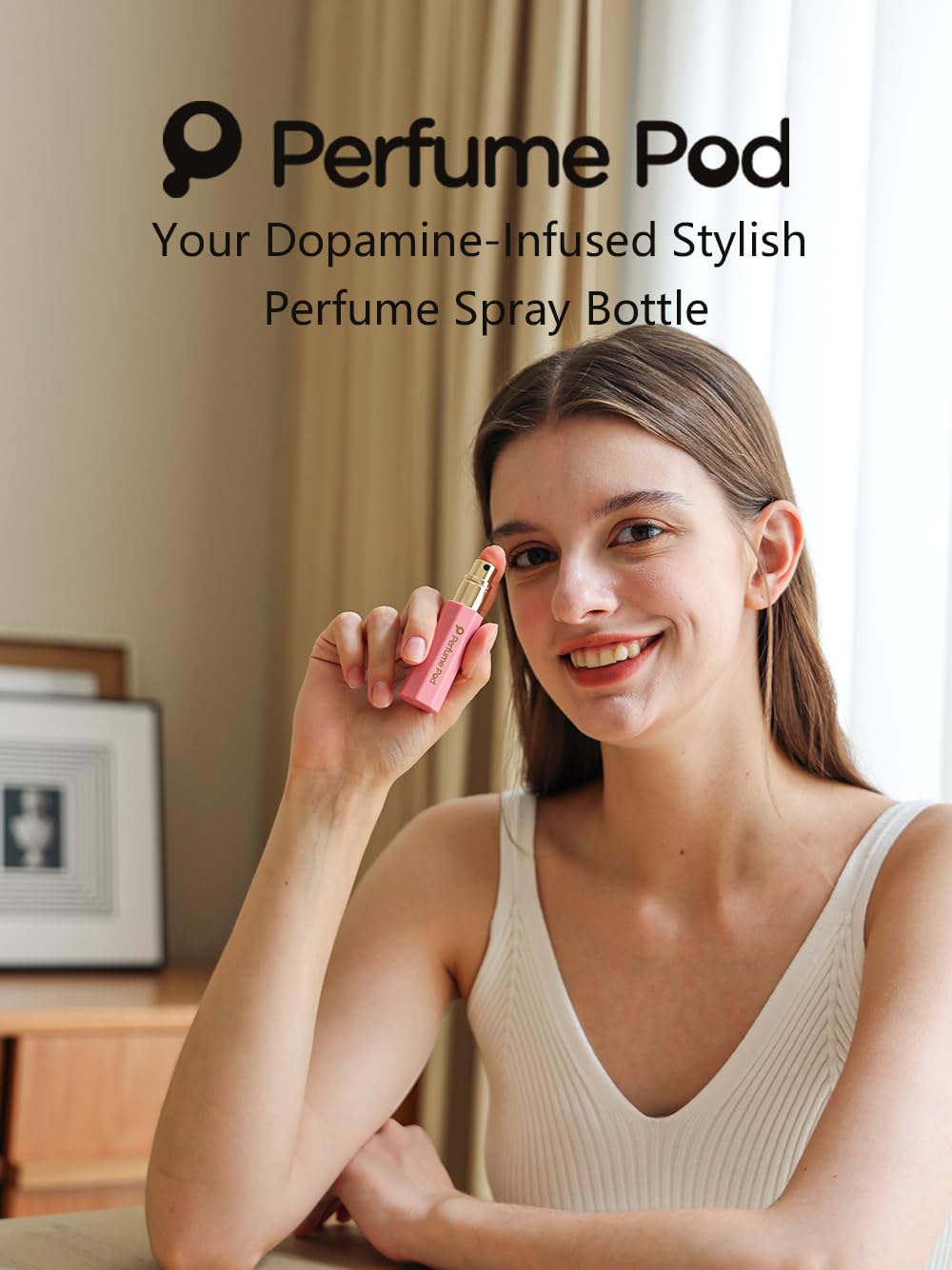 Perfume Pod Refillable Perfume Atomizer, Bottom Filling Fragrances Perfume Bottle, Mini Cologne Dispenser, Travel sized, Portable Sprayer for Women Men, Gift (FLORA01, PINK)