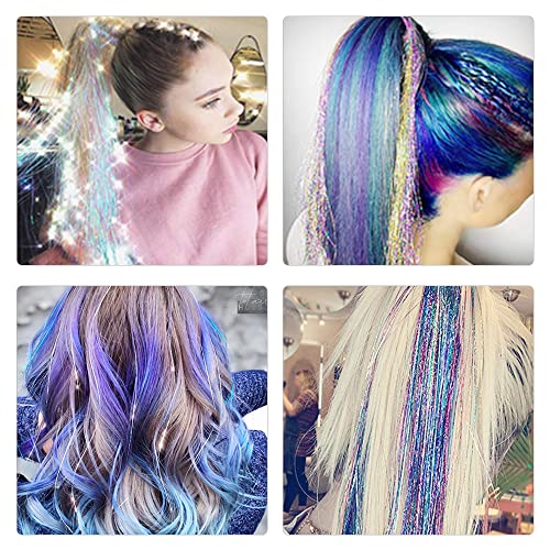 Edoneery Hair Tinsel Kit - 18 Colors, 3600 Strands, 48 Inch