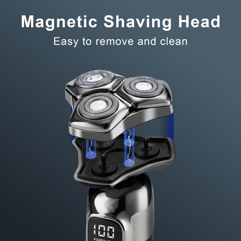 Electric Razor for Men, Shavers for Men Face,Rechargeable Mens Electric Shaver,Waterproof Wet Dry Cordless Razor,with Nose Hair Trimmer, Sideburns Trimmer