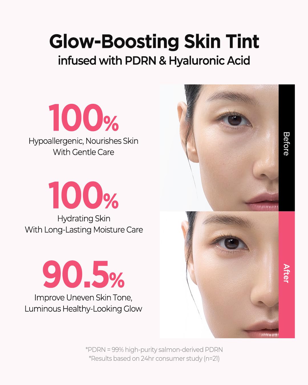 JUNG SAEM MOOL PDRN Serum Skin Tint, Lightweight Dewy Radiance Glow, Buildable Coverage, PDRN-infused Skincare Formula, 24H Hydration, Skin Barrier Support (1.35 fl oz | 40 ml) 19N