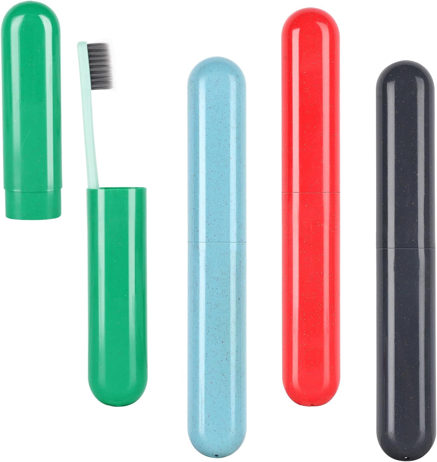 Travel Toothbrush Case - 4 Pack Portable Toothbrush Holders | Durable Plastic Containers for Travel, Camping, Home & School