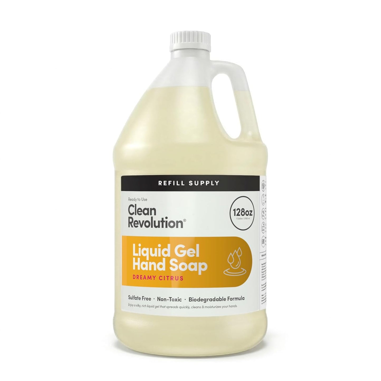 Liquid Gel Hand Soap - Natural Lavender Essential Oils | Silky Rich, Quick Lather, 128 Fl Oz