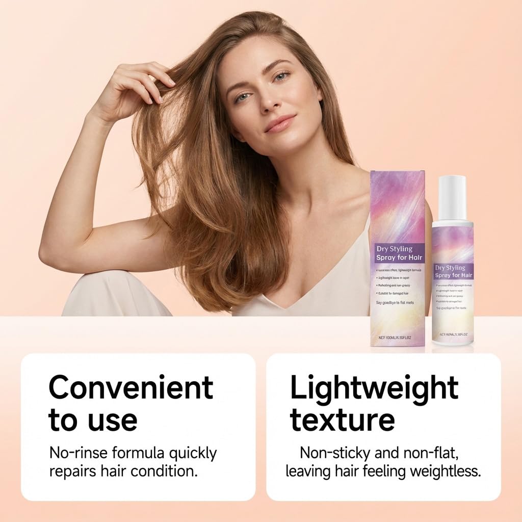 Leave-In Hair Conditioner Spray - Lightweight Non-Greasy Repair for Damaged Hair | 100ml/3.38 fl oz