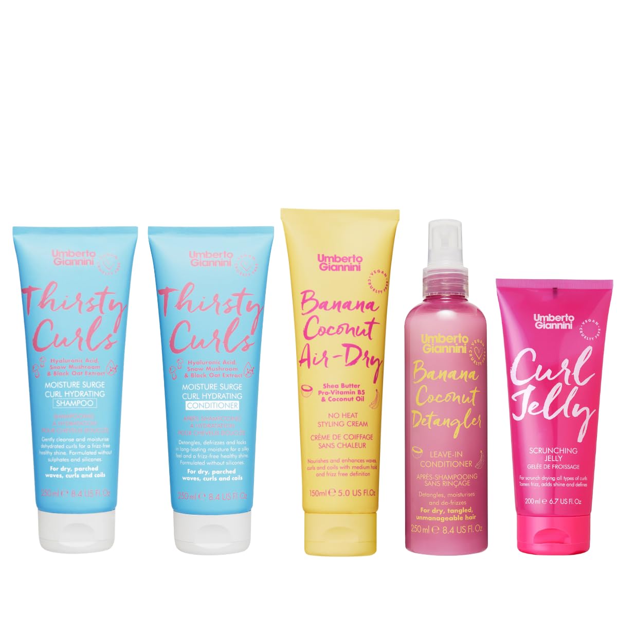 Umberto Giannini Banana Jelly Styling Gel - Strong Hold Curl & Slick Back Gel for Curly Hair | Anti-Frizz, Vegan, 200ml