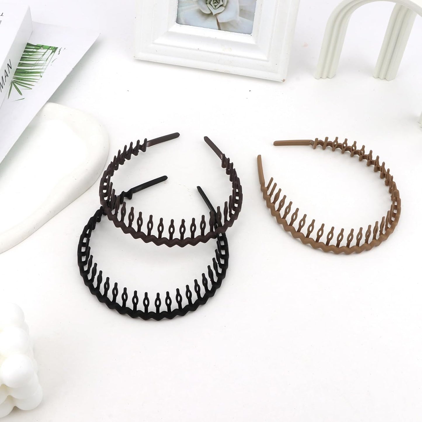 Zig Zag Headbands - Wavy Non-Slip Hair Accessories for Women & Men | 3 Pcs Set