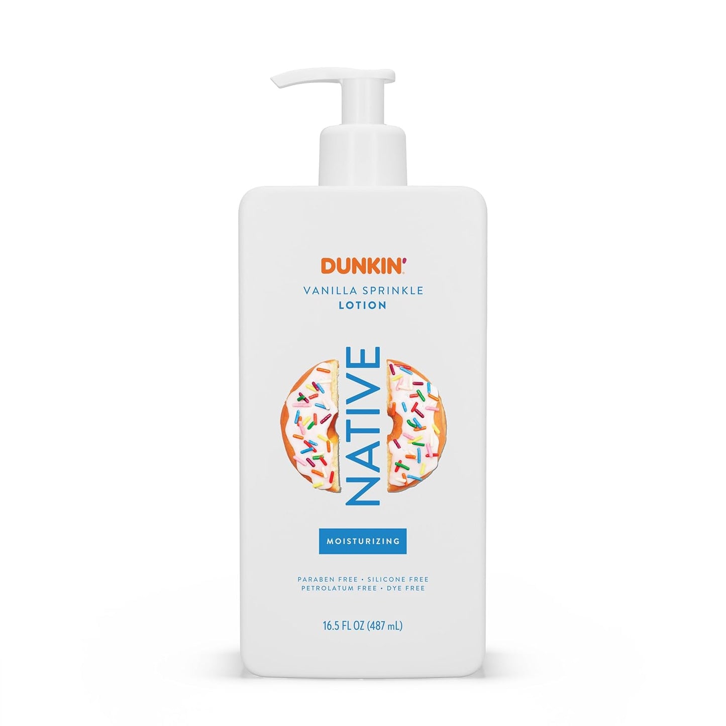 Native Body Lotion - Dunkin Vanilla Sprinkle Moisturizer for Dry Skin | 16.5 oz Plant-Based Formula