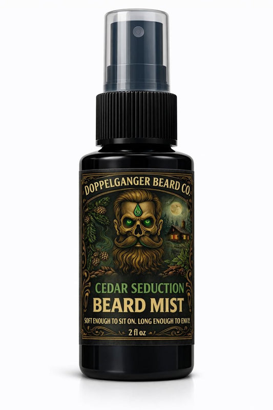 Beard Mist - Beard Cologne & Conditioning Spray for Men – Leave-In Beard Conditioner with Aloe & Jojoba – Hydrates, Softens, Reduces Itch & Never Feels Greasy (2 oz, Cedar Seduction)