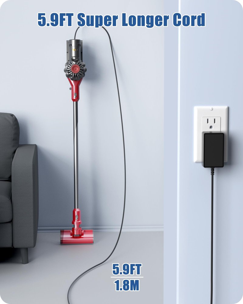 for PRETTYCARE Cordless Vacuum Cleaner Charger Compatible with SPRETTYCARE W100 W200 W300 W400 20KPa 22.2V 180W Power Cord with 5.9FT Power Cord