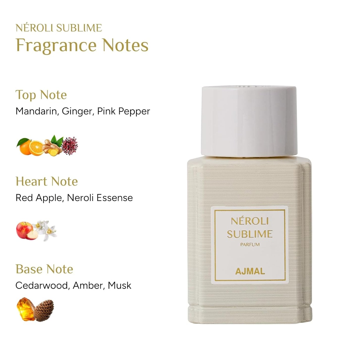 Ajmal Oud Marquis Néroli Sublime Eau de Parfum for Women - Luxury Floral Citrus Fragrance | 3.4 fl oz (100 ml)
