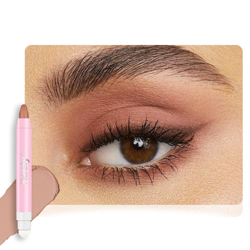 Monochrome Cream Glitter Eye Shadow Stick Palette - 2-in-1 Waterproof Eyeshadow & Eyeliner Pencil for Mature Women | Vegan & Cruelty-Free | 06 Shimmer Dark Brown