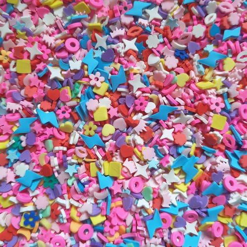 Mix 40g Mini Polymer Fimo Slices for Nail Art & Craft Design - Lips & Stars