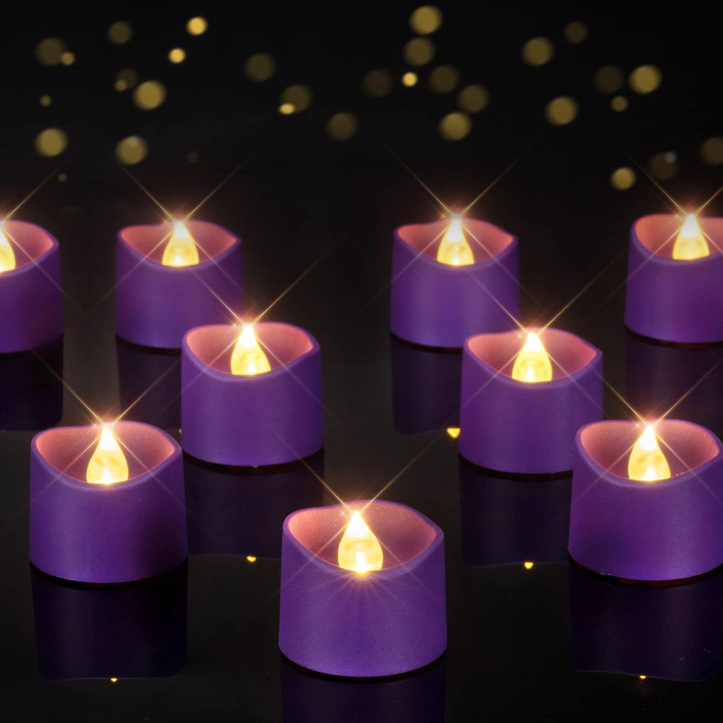 Flickering Flameless Candles - 24Pcs Battery Operated LED Tea Lights | 200+ Hours for Weddings, Parties, Decor