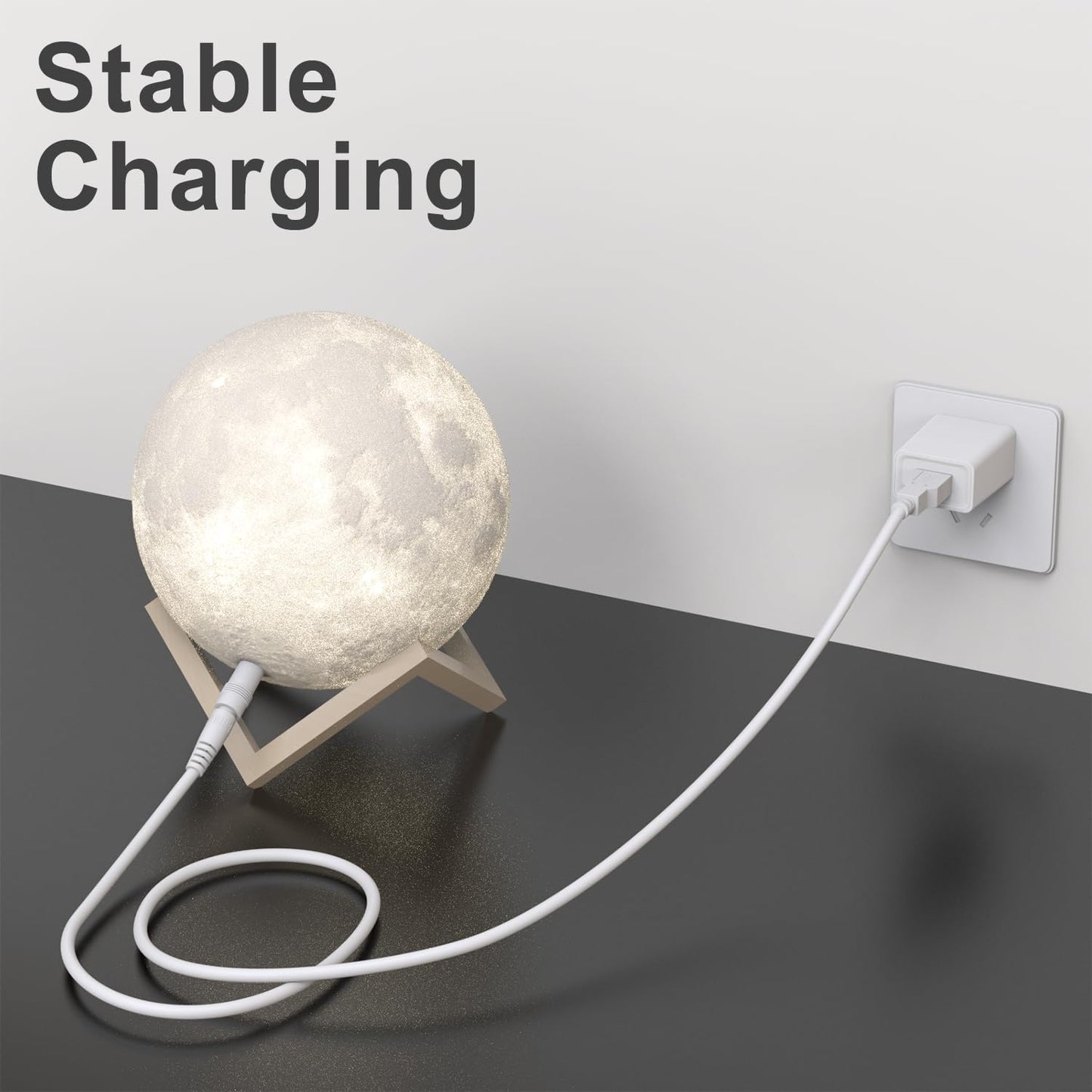 Cordro USB to DC 5V Power Cord, Universal DC Plug Jack Charging Cable with 9 Adapters for Moon Lamp, Massage Wand, Router, LED Light, Mini Fan, Speaker and More Devices (White)