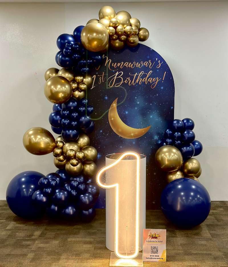 Navy Blue & Gold Balloon Arch Garland Kit - 153pcs for Parties